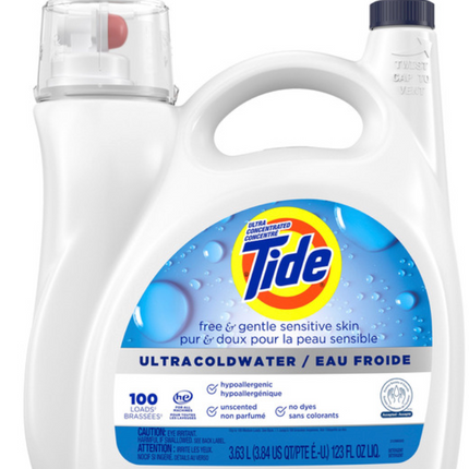 Tide 100 Loads Coldwater Detergent OPENED