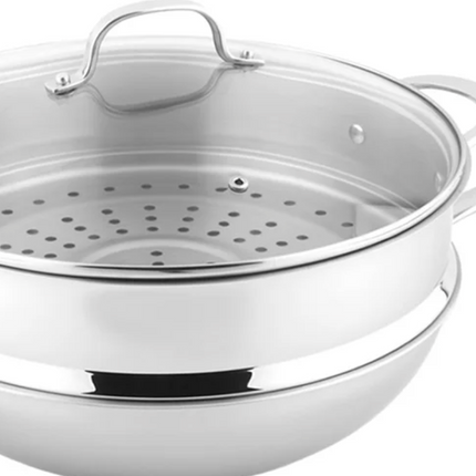 Linkfair Tri-Ply Wok with Lid (32 cm / 12.6 in.).