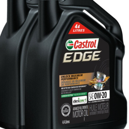 Castrol Edge 0W20 Motor Oil, 2 X 4.4 L