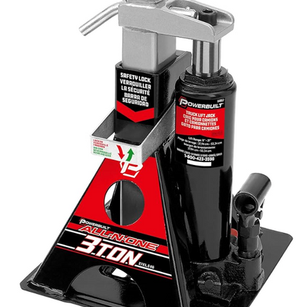 Powerbuilt 3 Ton, Bottle Jack and Jack Stands in One