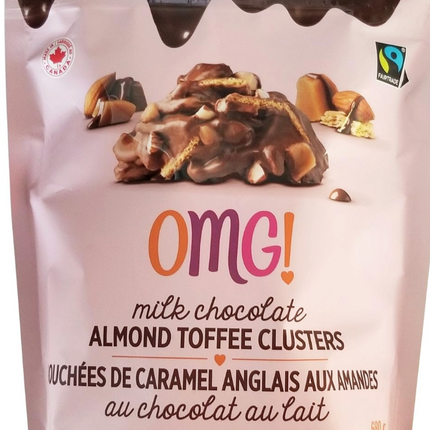 OMG Milk Chocolate Almond Toffee Clusters, 680g