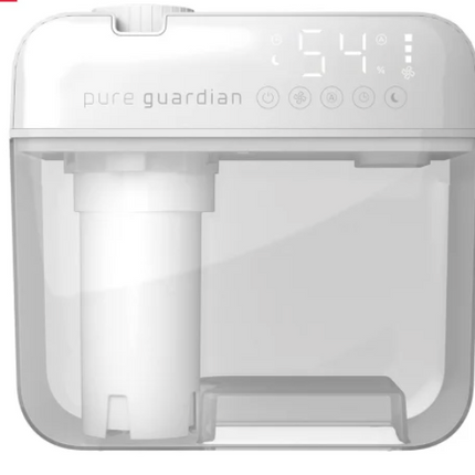 PureGuardian 1 Gallon 48-Hour Digital Ultrasonic Cool Mist Top Fill Humidifier with Humidistat