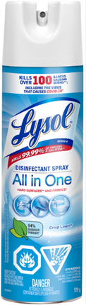 LYSOL® Disinfectant Spray - All in One - Crisp Linen 2x539g