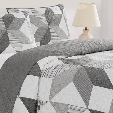 Origami Patchwork Quilt Set, 3-piece QUEEN