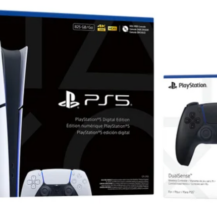 PlayStation 5 Digital Edition Console Bundle with Midnight Black DualSense Wireless Controller