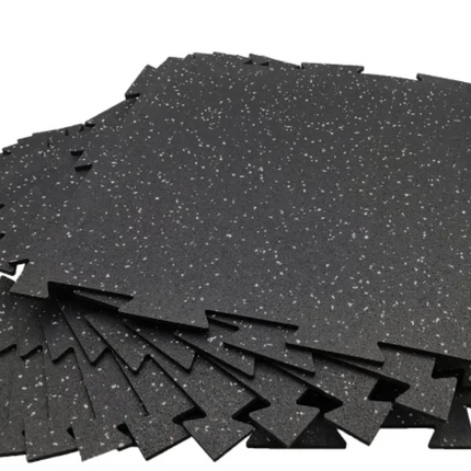 Rubber Interlocking Floor Tiles, 12-pack