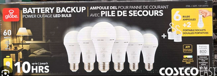 Globe Battery Backup Light bulbs 6 Pack