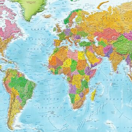 Swift/MJM World Map with Flags Laminated Poster Set.