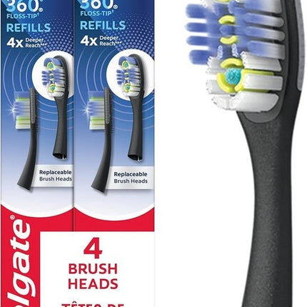 Colgate Toothbrush Refill Heads,360 Floss Tip, Pack of 4