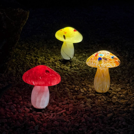 Infinity X1 Glass Solar Mushroom Landscape Lights, 2-pack