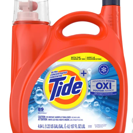 Tide Liquid Laundry Detergent + Oxi 89 Loads