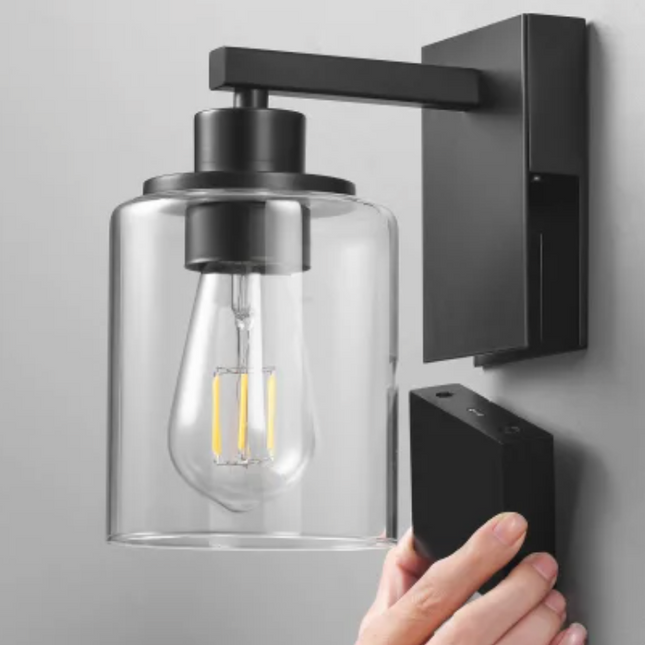 Globe Rechargeable Glass Wall Sconce, 2-pack