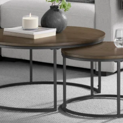 Bayside Furnishings 2-piece Nesting Table Set, 80 cm (31.5 in.) and 52 cm (20.5 in.)