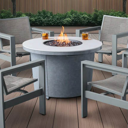 Agio Milo 5-piece Patio Seating Set with Fire Table
