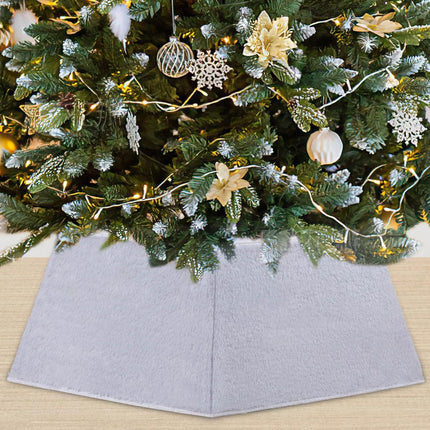 Grey Faux Fur Christmas Tree Collar 7 Sided