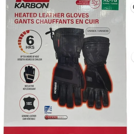 Karbon Heated leather Gloves Unisex