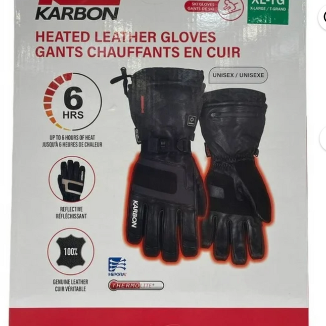 Karbon Heated leather Gloves Unisex