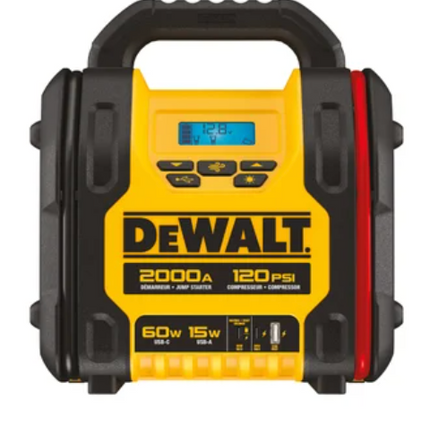 DeWALT 2000Amp Lithium Jump Starter with Compressor
