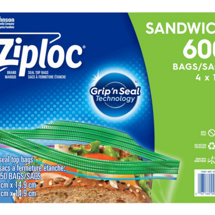 Ziploc Sandwich Bags 600 ct