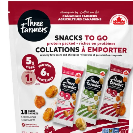 Three Farmers Chickpeas Snack Packs 9-11x 28g