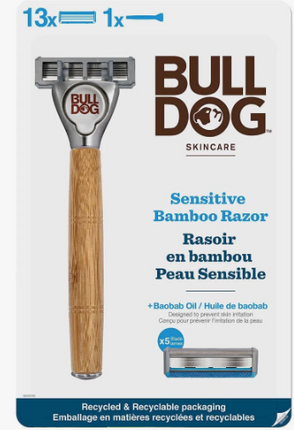 Bulldog Skincare Men's Sensitive Bamboo Razor Set