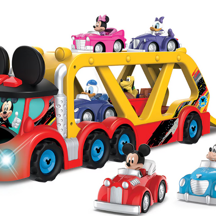 Hasbro Lights And Sounds Extra Large Hauler With 6 Vehicles Mickey