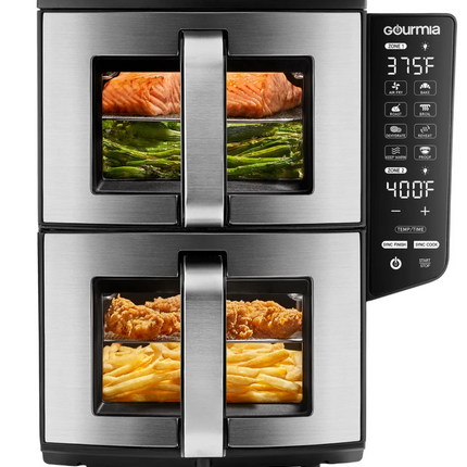 Gourmia 4 Dish Dual Basket Air Fryer USED