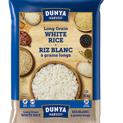 Dunya Harvest Long Grain White Rice 20 kg