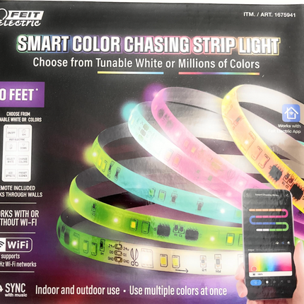 20ft Smart LED Strip: Color Chasing, Wi-Fi Control by Feit Electric
