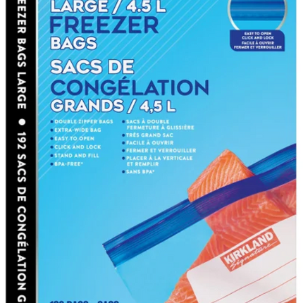 KS Large Freezer Bags, 192-count