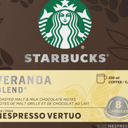 Nespresso Starbucks Vertuo Veranda Blend Coffee Capsules, 100-g, 8-pk