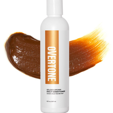 oVertone Haircare Daily Conditioner - 8 oz Semi-permanent Golden Brown