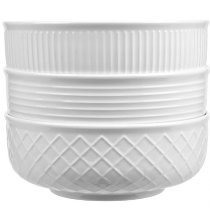 Trudeau Porcelain Serving Bowl Set, 3 Pieces