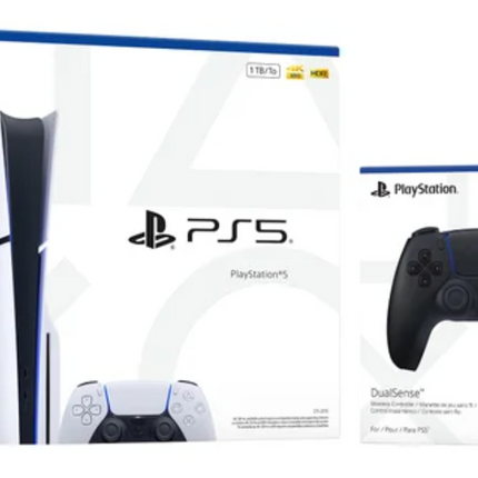 PlayStation 5 Disc Console Bundle with Midnight Black DualSense Wireless Controller