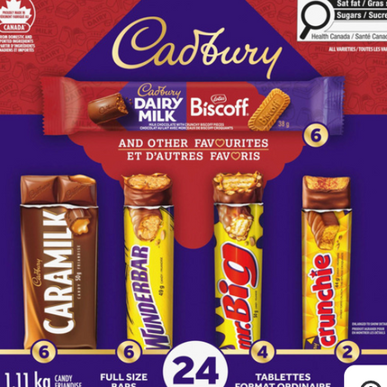 CADBURY Full-Size Candy Bar Variety Pack 20-24ct