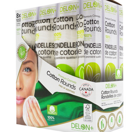 Delon 100% Cotton Rounds 8 Count