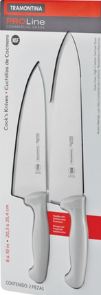 Tramontina ProLine 8" and 10" Cook's Knives, Commercial Grade, 2 ct