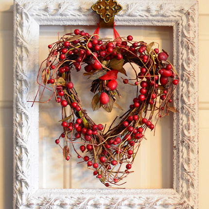 Valentines Berry Heart Wreath