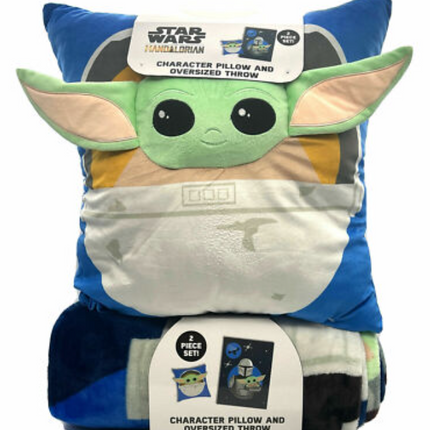 Star Wars "The Mandalorian" 2 PC Set Pillow and Oversized Throw Blanket