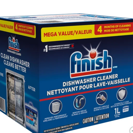 Finish Dishwasher Cleaner, 4 × 250 mL