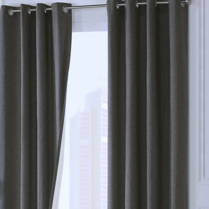 Couture Curtain Panels, Set of 2,  90" BROWN USED