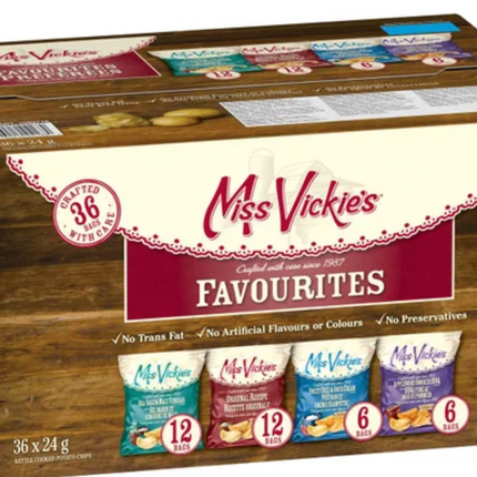 Miss Vickie's Potato Chips Variety Pack, 30-36 × 24 g