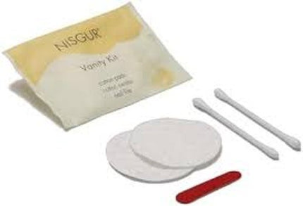 Nisgur Cotton Pad Cotton Swab and Nail File Kit Pack of 100