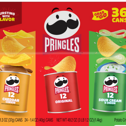 Pringles Grab & Go Potato Crisps Variety Pack (36 count)