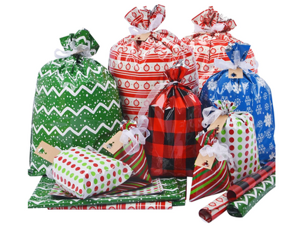 Christmas Drawstring Gift Bags 34pcs Assorted Christmas Bag