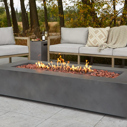 Real Flame Aegean Steel 70 in. Rectangle Fireplace