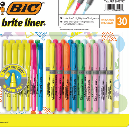 BIC Brite Liner Highlighters Pack of 30