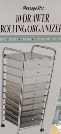 Messagestor 10-Drawer Rolling Organizer