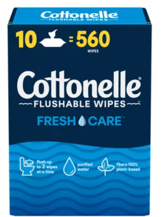 Cottonelle Flushable Wipes, 8-10 x 56 Wipes