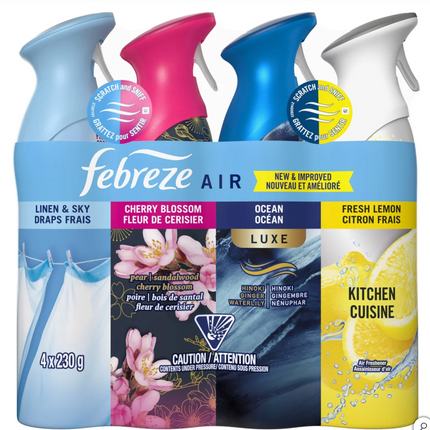 Febreze Air Refresher, Variety Pack, 3-4-count